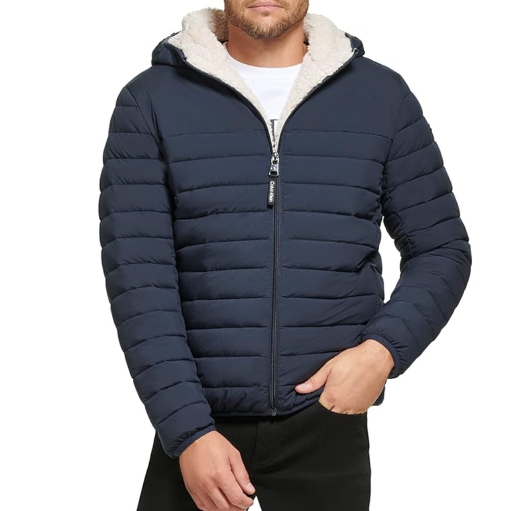 Calvin Klein Unisex Sherpa Lined Hooded Puffer Jacket